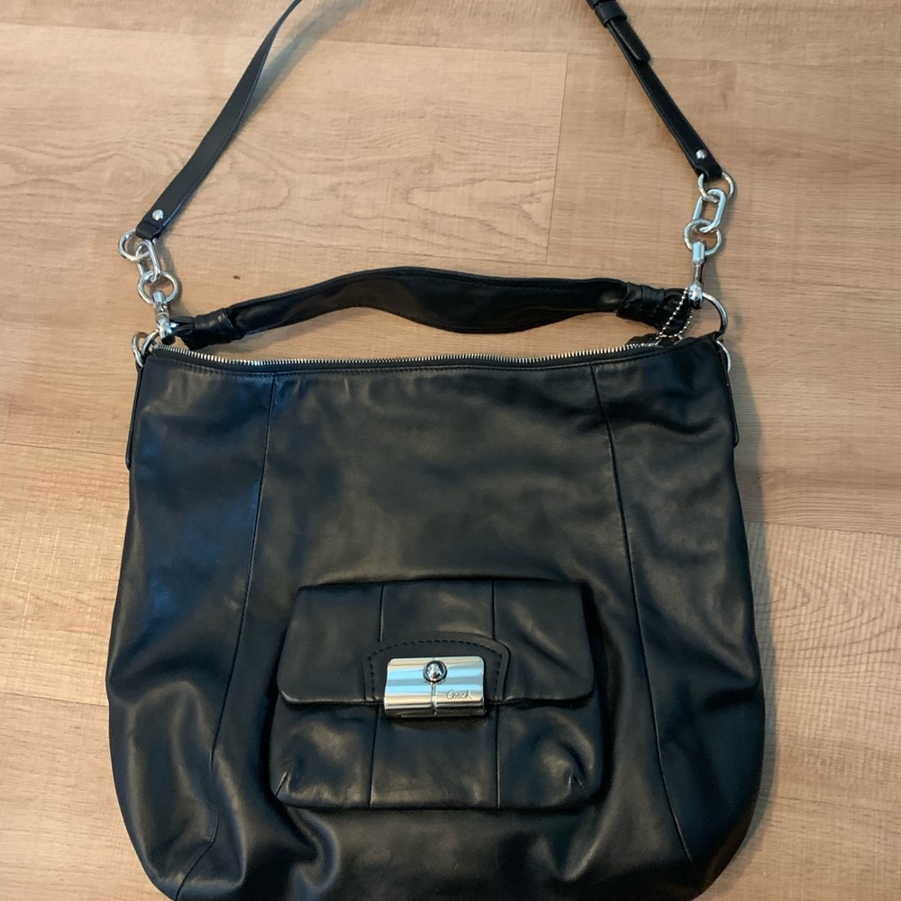 Coach Leather Pocket Hobo Bag
